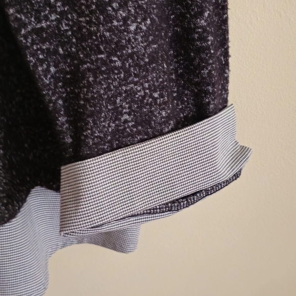 Faith and Joy Dark Grey Top & Plaid Jeweled Collar Size Large - Picture 7 of 11